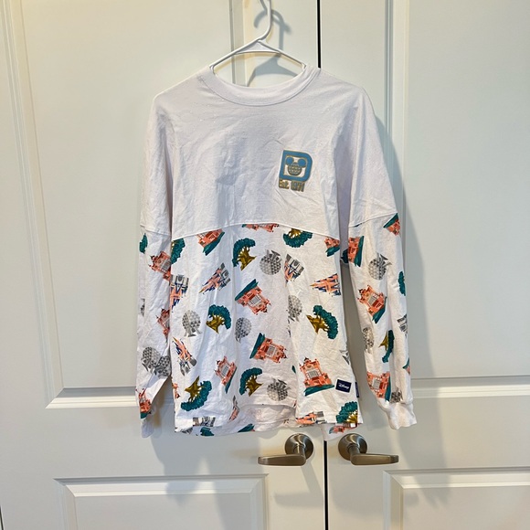 Disney Parks 4 Parks Icons Adults Oversized Spirt thick long sleeve tee - Picture 2 of 14